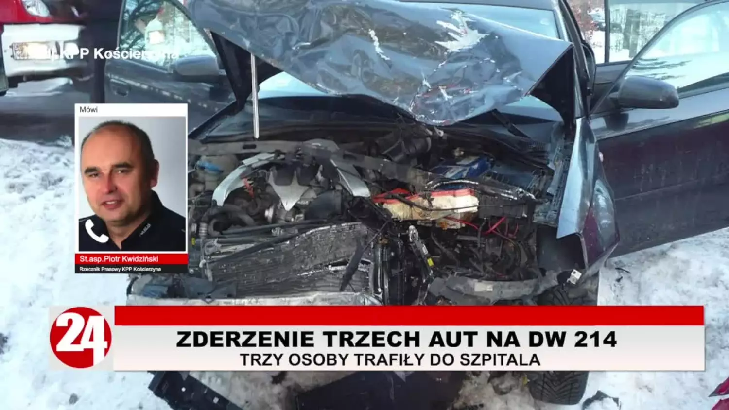 Poważny wypadek na DW214 w rejonie Skorzewa