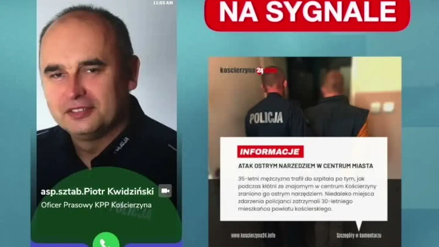 Atak ostrym narzędziem w centrum Kościerzyny